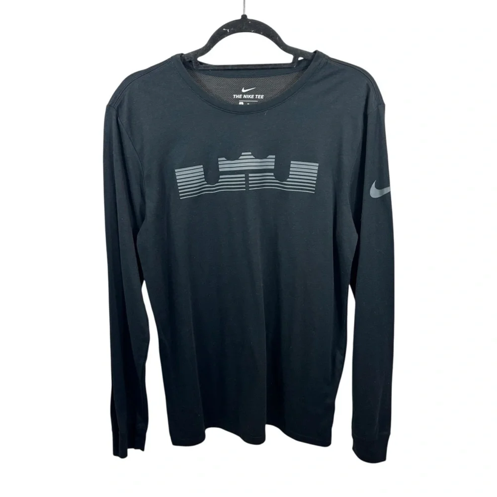 Men’s Nike Basketball Dri-Fit LeBron Long Sleeve‎ Shirt Black Size Medium